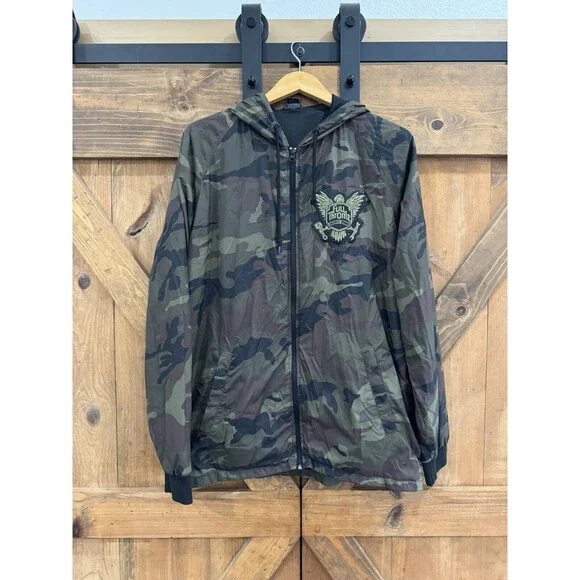 Full Throttle Energy Drink Camo Windbreaker Jacket Men's Size XL